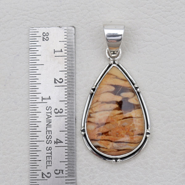 Peanut Wood Jasper Silver Pendants