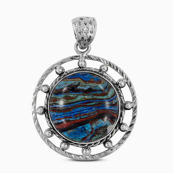 Rainbow Calsilica Silver Pendants