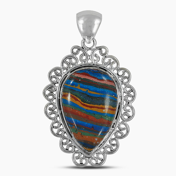 925 Silver Rainbow Calsilica Pendants