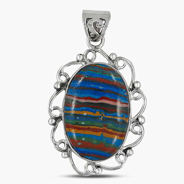 925 Silver Rainbow Calsilica Pendants
