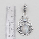 Rainbow Moonstone Silver Designer Pendants
