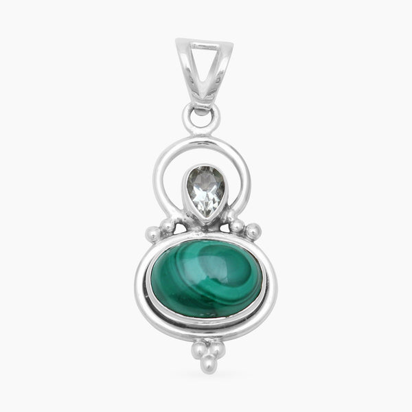 925 Silver Malachite Pendants