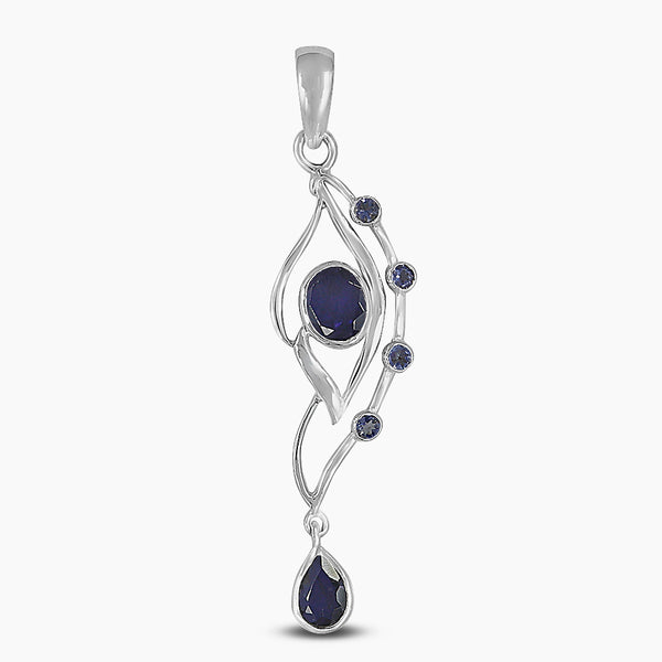 925 Silver Natural Iolite Pendants