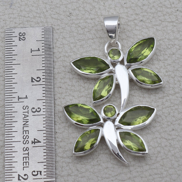 925 Silver Peridot Butterfly Pendants