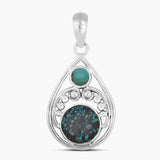 Tibetan Turquoise Silver Pendants