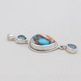 Turquoise Spiny Oyster Silver Pendants
