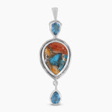 Turquoise Spiny Oyster Silver Pendants