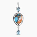 Turquoise Spiny Oyster Silver Pendants