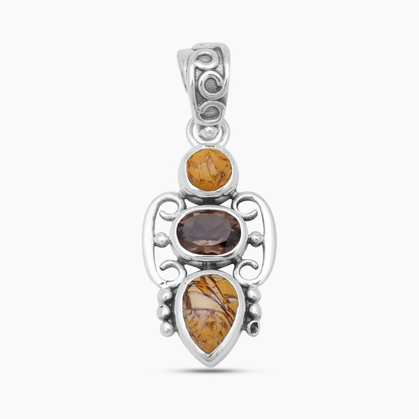 Brecciated Mookaite Silver Pendants