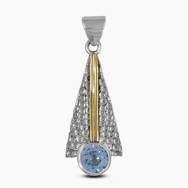 925 Sterling Silver Blue Topaz Pendants