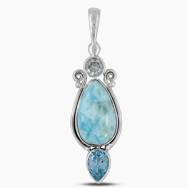 925 Sterling Silver Larimar Pendants