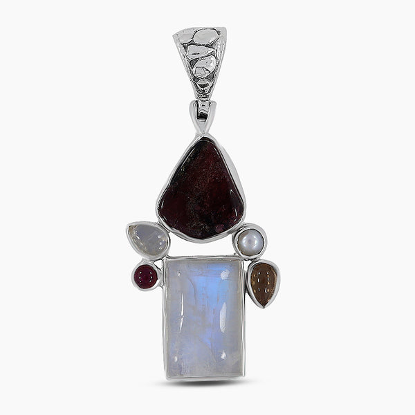 Rainbow Moonstone Silver Pendants