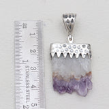 925 Silver Amethyst Slice Pendants