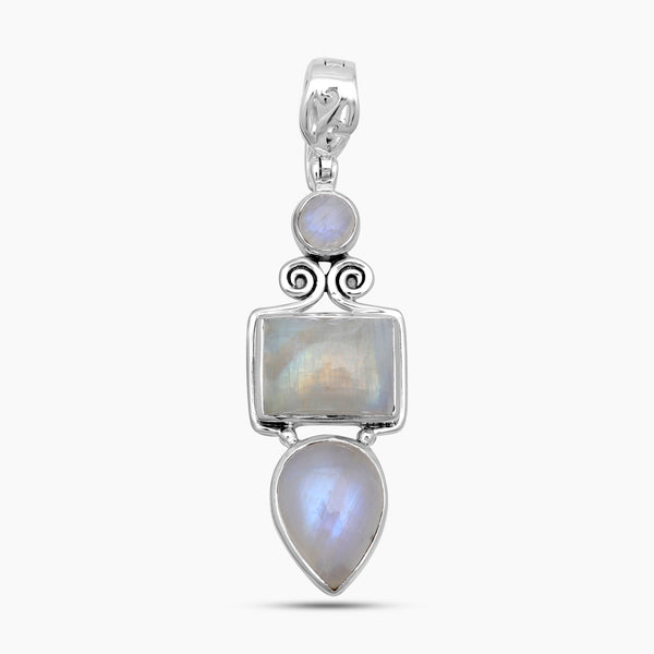925 Sterling Silver Rainbow Moonstone Pendants