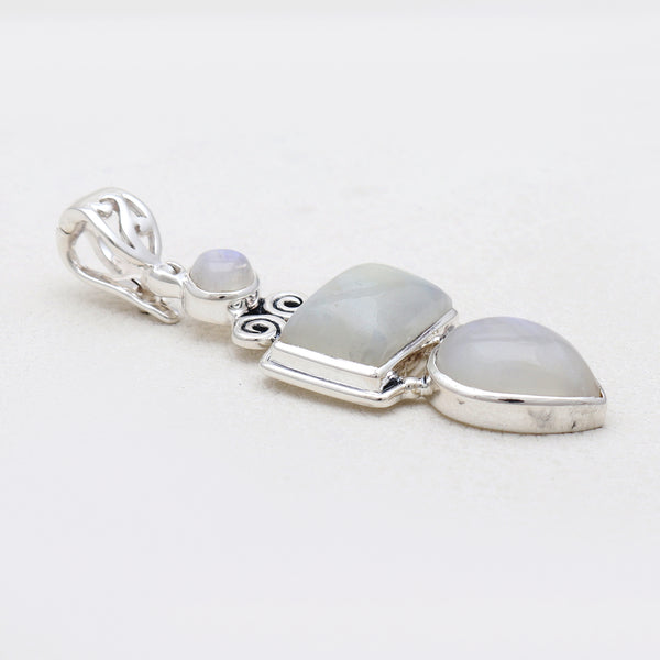 925 Sterling Silver Rainbow Moonstone Pendants