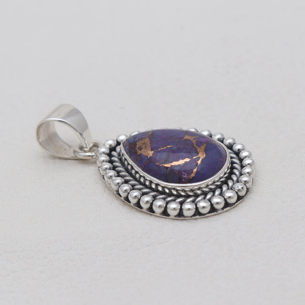 Purple Turquoise Silver Pendants