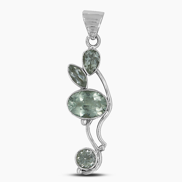 925 Silver Green Amethyst Pendants