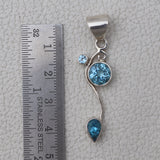 925 Silver Blue Topaz Pendants