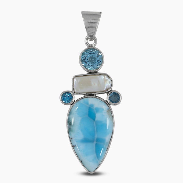 925 Sterling Silver Larimar Pendants