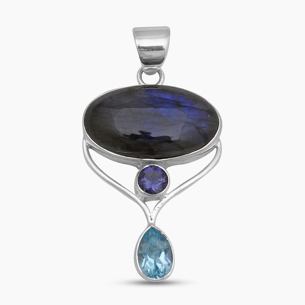 Rainbow Moonstone Silver Pendants