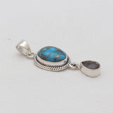 Blue Copper Turquoise Silver Pendants