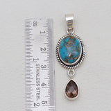 Blue Copper Turquoise Silver Pendants
