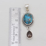Blue Copper Turquoise Silver Pendants