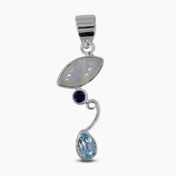 Rainbow Moonstone Silver Pendants