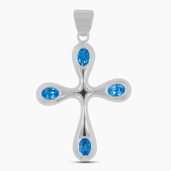 925 Sterling Silver Blue Topaz Pendants