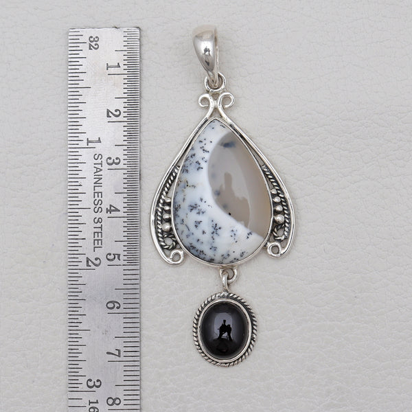 Dendritic Opal Silver Pendants