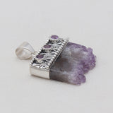 Amethyst Stalactite Silver Pendants