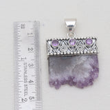Amethyst Stalactite Silver Pendants