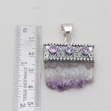 Amethyst Stalactite Silver Pendants