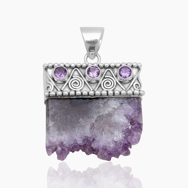 Amethyst Stalactite Silver Pendants