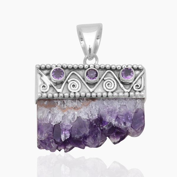 Amethyst Stalactite Silver Pendants