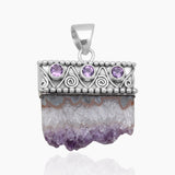 Amethyst Stalactite Silver Pendants