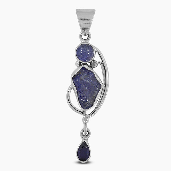 Natural Tanzanite Silver Pendants