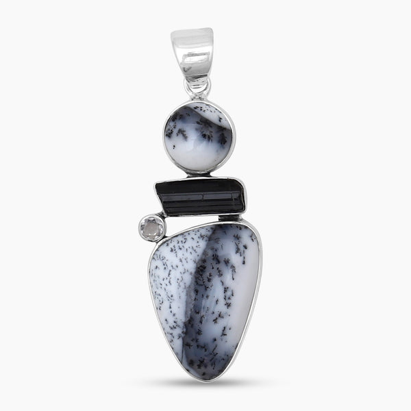 925 Sterling Silver Dendritic Opal Pendants