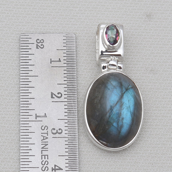 Labradorite & Mystic Quartz Silver Pendants