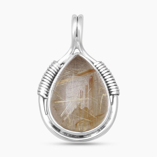 Rutilated Quartz Silver Pendants
