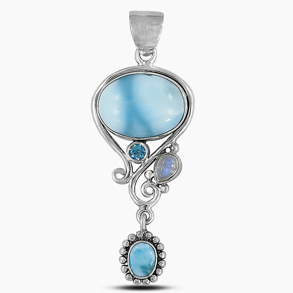 925 Sterling Silver Larimar Pendants
