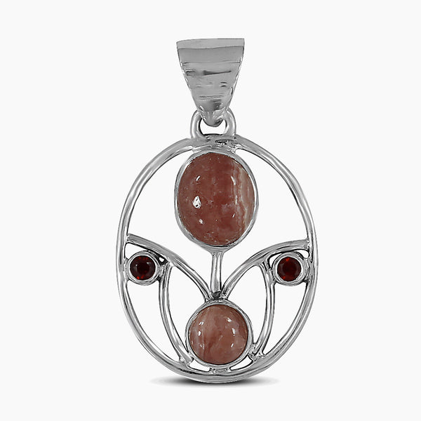 925 Sterling Silver Rhodochrosite Pendants