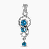 925 Sterling Silver Blue Topaz Pendants