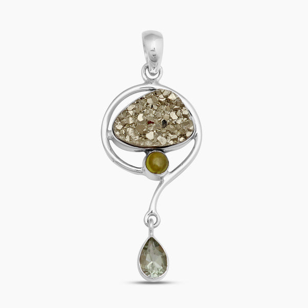 925 Sterling Silver Pyrite Pendants