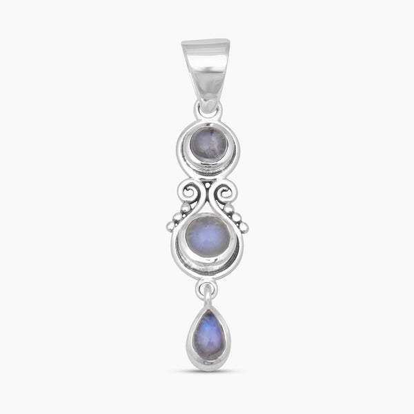 Ethiopian Opal & Garnet Silver Drop Pendants