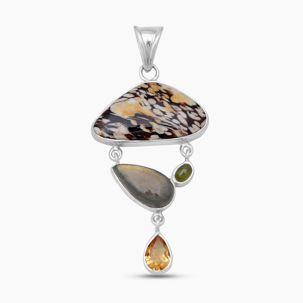 Peanut Wood Jasper Silver Pendants