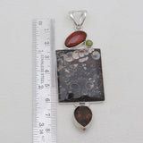 Turritella Agate Silver Pendants