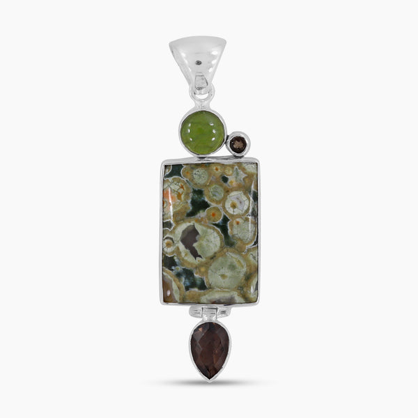 Rainforest Jasper Silver Pendants