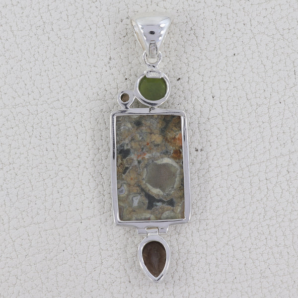 Rainforest Jasper Silver Pendants