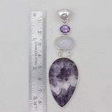 Amethyst Lace & Moonstone Silver Designer Pendants